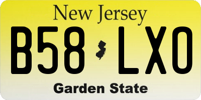 NJ license plate B58LXO
