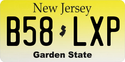 NJ license plate B58LXP