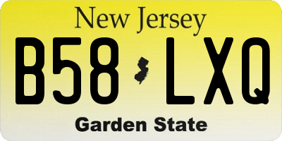NJ license plate B58LXQ