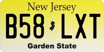 NJ license plate B58LXT