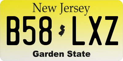 NJ license plate B58LXZ