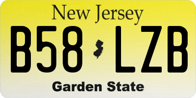 NJ license plate B58LZB
