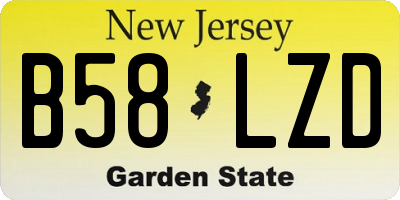 NJ license plate B58LZD