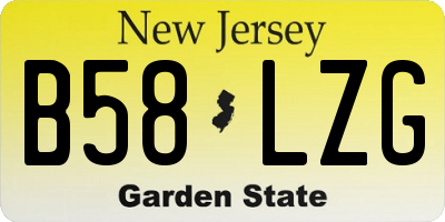NJ license plate B58LZG