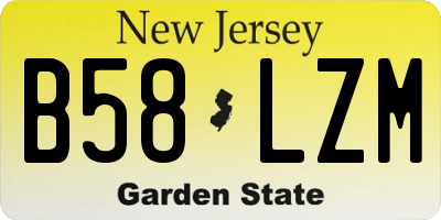 NJ license plate B58LZM