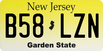 NJ license plate B58LZN