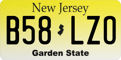 NJ license plate B58LZO