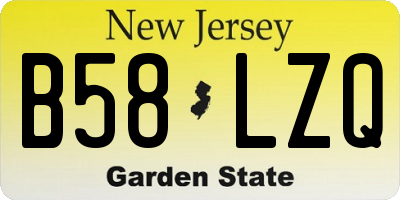 NJ license plate B58LZQ