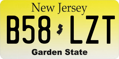 NJ license plate B58LZT