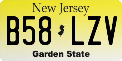 NJ license plate B58LZV
