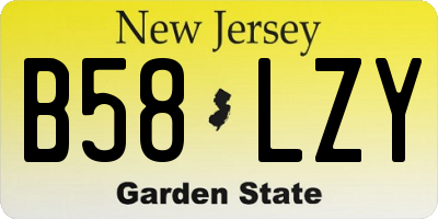 NJ license plate B58LZY
