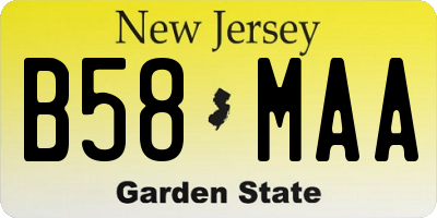 NJ license plate B58MAA