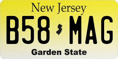 NJ license plate B58MAG