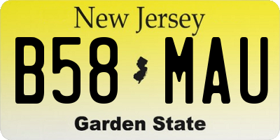 NJ license plate B58MAU