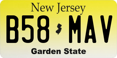 NJ license plate B58MAV