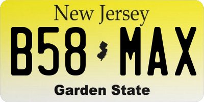NJ license plate B58MAX