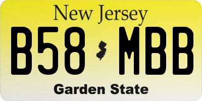 NJ license plate B58MBB