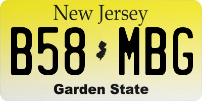 NJ license plate B58MBG