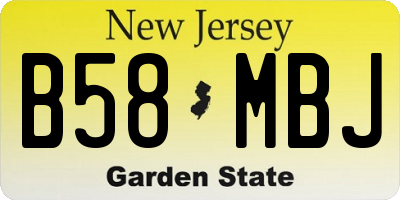 NJ license plate B58MBJ