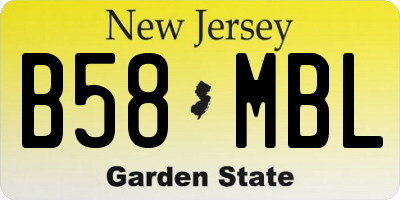 NJ license plate B58MBL