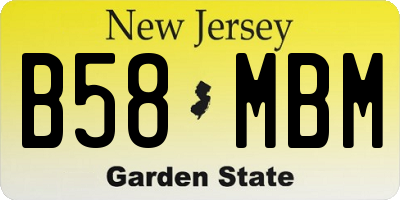 NJ license plate B58MBM