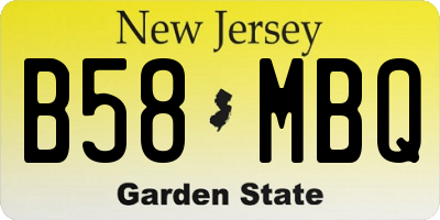 NJ license plate B58MBQ