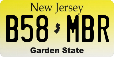 NJ license plate B58MBR