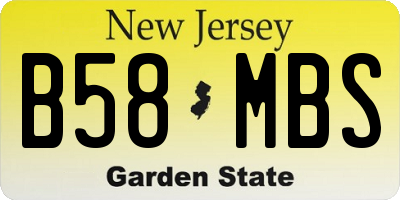 NJ license plate B58MBS