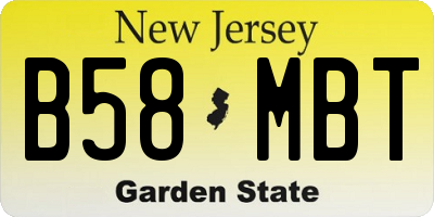 NJ license plate B58MBT
