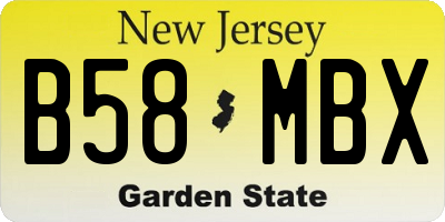 NJ license plate B58MBX