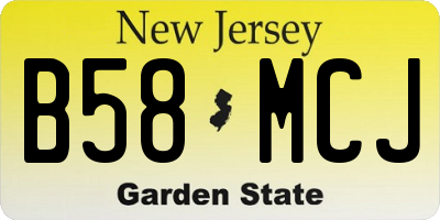 NJ license plate B58MCJ