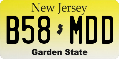 NJ license plate B58MDD