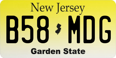 NJ license plate B58MDG