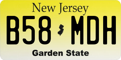 NJ license plate B58MDH