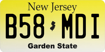 NJ license plate B58MDI