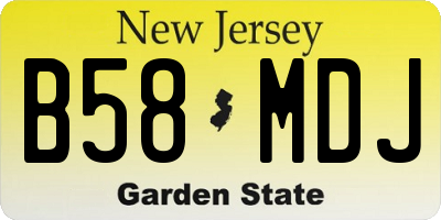 NJ license plate B58MDJ