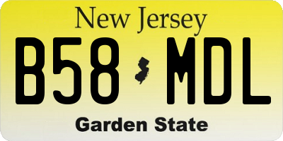 NJ license plate B58MDL
