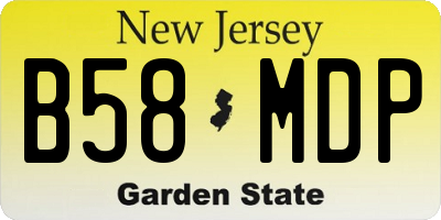 NJ license plate B58MDP