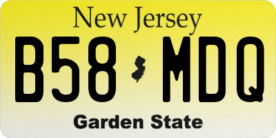 NJ license plate B58MDQ
