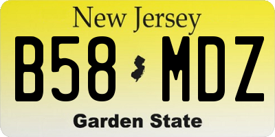 NJ license plate B58MDZ