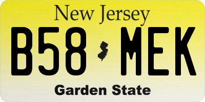 NJ license plate B58MEK