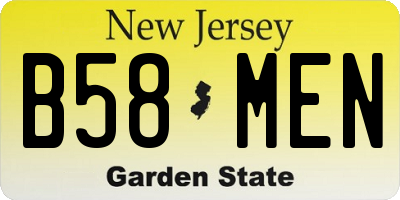 NJ license plate B58MEN