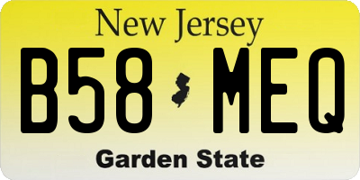 NJ license plate B58MEQ