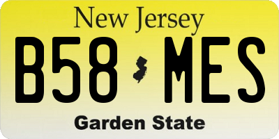 NJ license plate B58MES