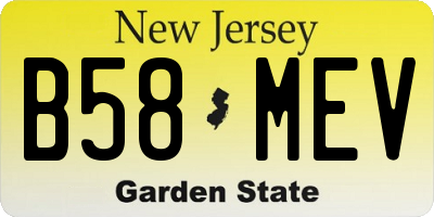 NJ license plate B58MEV
