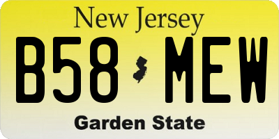 NJ license plate B58MEW