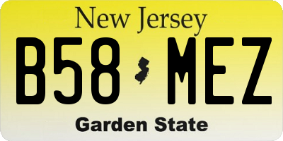 NJ license plate B58MEZ
