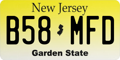 NJ license plate B58MFD