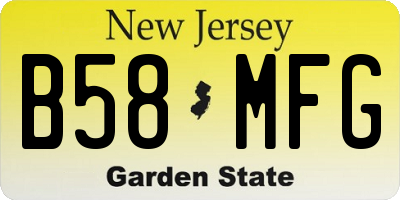 NJ license plate B58MFG