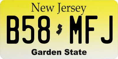 NJ license plate B58MFJ